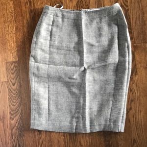 Reiss grey linen wool skirt size 2